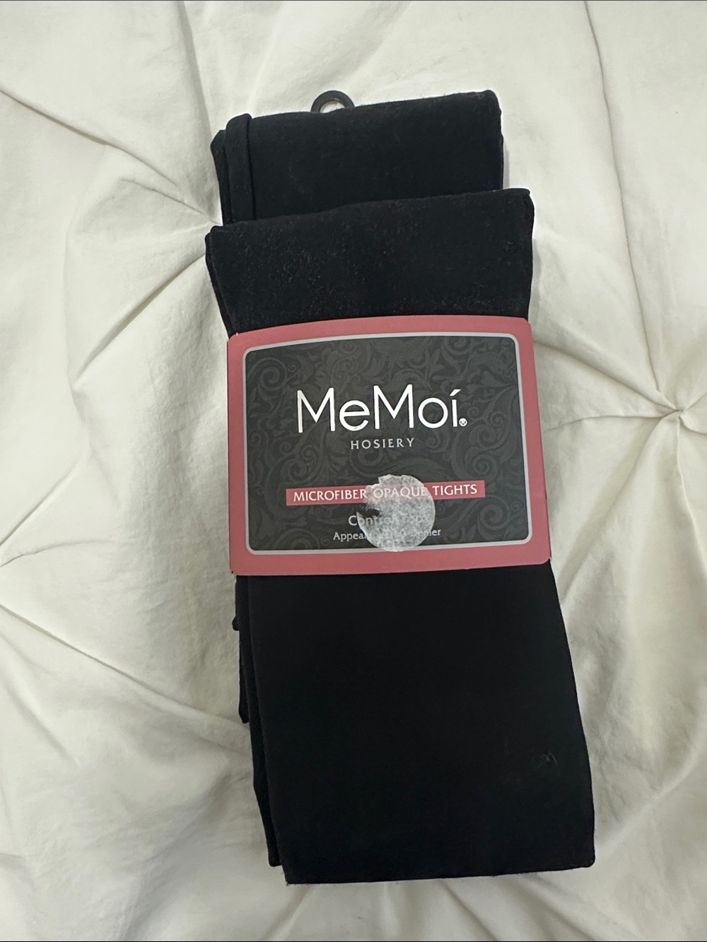 MeMoi Black Microfiber Opaque Tights - Comfort Fit